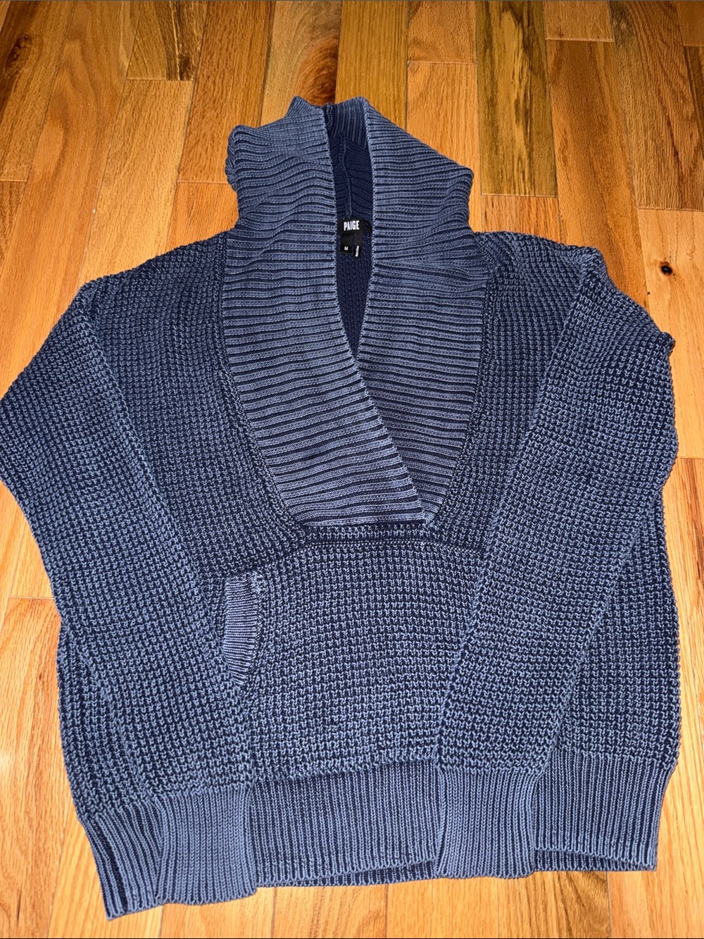 Paige -  Navy  Knit Hoodie - Size Medium